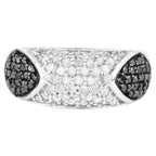 Multicolor Diamond Ring 0.96 Carats Sterling Silver