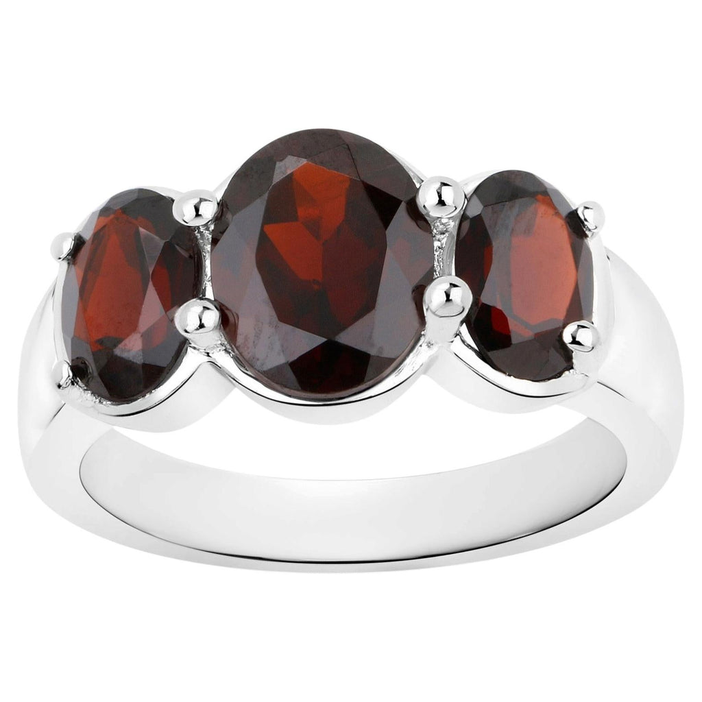 Garnet Ring 3.66 Carats Sterling Silver