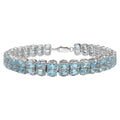 Blue Topaz Tennis Bracelet 17.9 Carats Sterling Silver