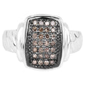 Champagne Diamond Ring 0.2 Carats Sterling Silver