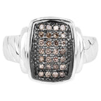 Champagne Diamond Ring 0.2 Carats Sterling Silver