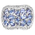 Tanzanite Ring With White Topaz 2.58 Carats Sterling Silver