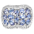 Tanzanite Ring With White Topaz 2.58 Carats Sterling Silver