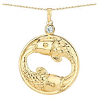 Aquamarine Pendant 0.2 Carats Gold Plated Silver