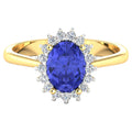 Tanzanite Ring With Diamonds 1.88 Carats 14K Yellow Gold