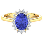 Tanzanite Ring With Diamonds 1.88 Carats 14K Yellow Gold