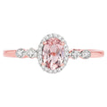 Morganite Ring With Diamonds 0.44 Carats 10K Rose Gold