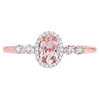 Morganite Ring With Diamonds 0.44 Carats 10K Rose Gold