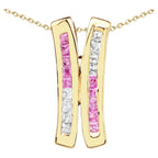 Multicolor Sapphire Pendant 1.04 Carats Gold Plated Silver