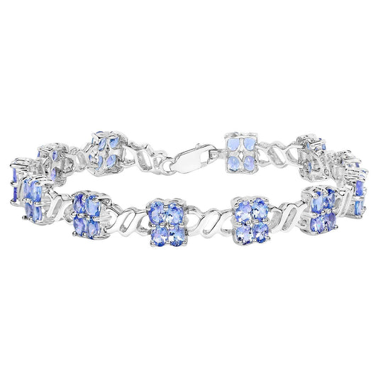 Tanzanite Tennis Bracelet 8.15 Carats Sterling Silver