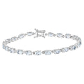 Aquamarine Tennis Bracelet 8.78 Carats Sterling Silver