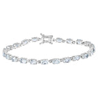 Aquamarine Tennis Bracelet 8.78 Carats Sterling Silver