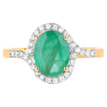 Zambian Emerald Ring With Diamonds 1.88 Carats 14K Yellow Gold