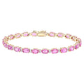 Pink Sapphire Bracelet Diamonds 14.3 Carats 14K Yellow Gold