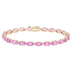 Pink Sapphire Bracelet Diamonds 14.3 Carats 14K Yellow Gold