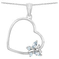 Blue Topaz Heart Pendant 0.22 Carats Sterling Silver