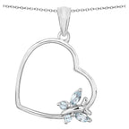 Blue Topaz Heart Pendant 0.22 Carats Sterling Silver