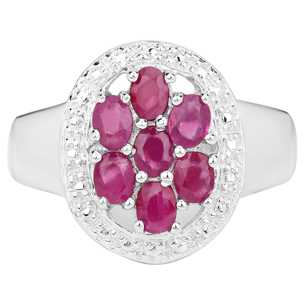 Ruby Ring 1.52 Carats Sterling Silver