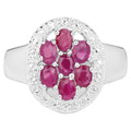Ruby Ring 1.52 Carats Sterling Silver