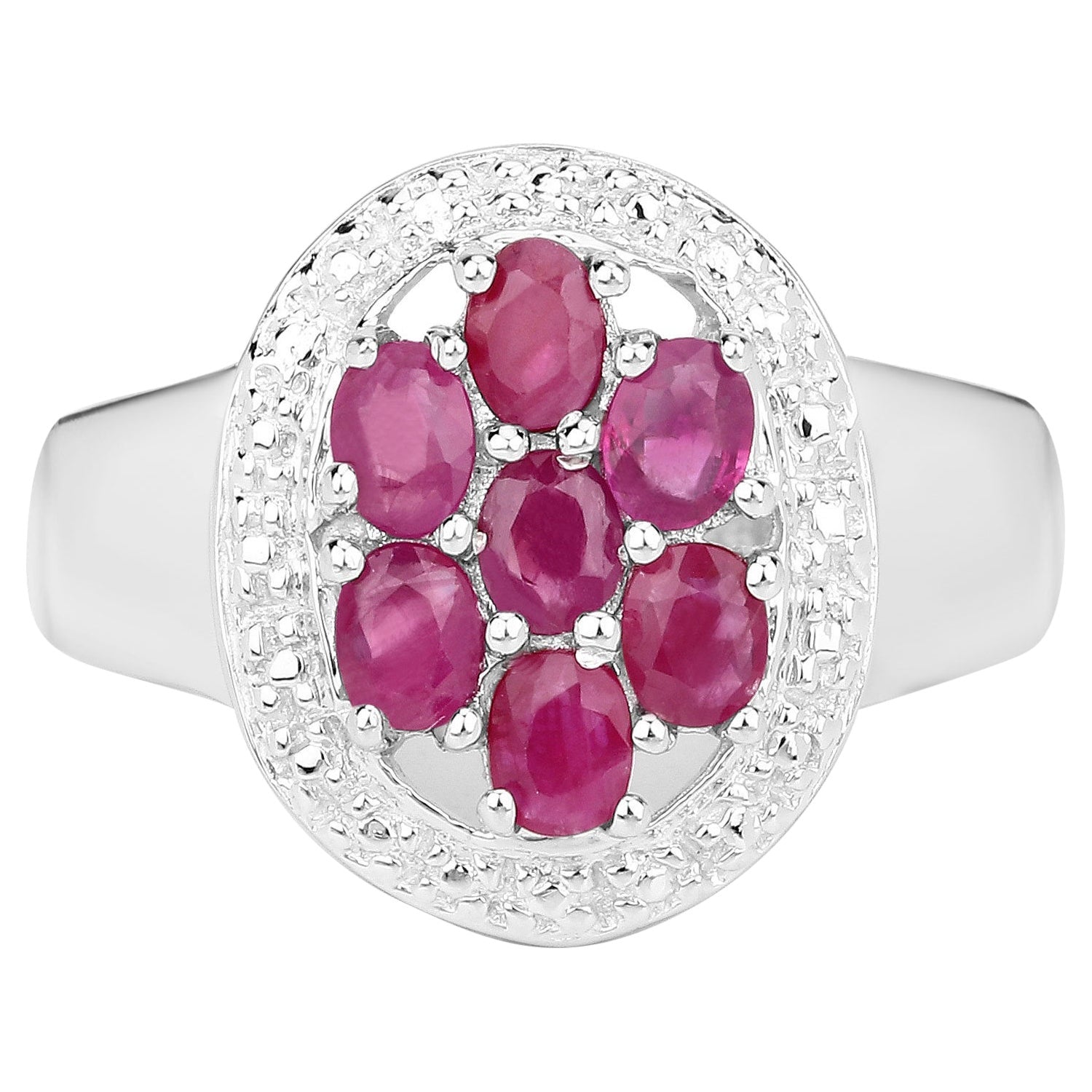 Ruby Ring 1.52 Carats Sterling Silver