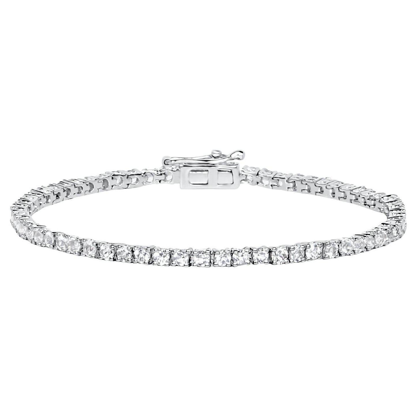 White Topaz Tennis Bracelet 4.95 Carats Sterling Silver