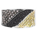 Multicolor Diamond Wave Ring 1.28 Carats Sterling Silver