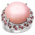 Pink Opal Ring With Pink Tourmaline 14.1 Carats Sterling Silver