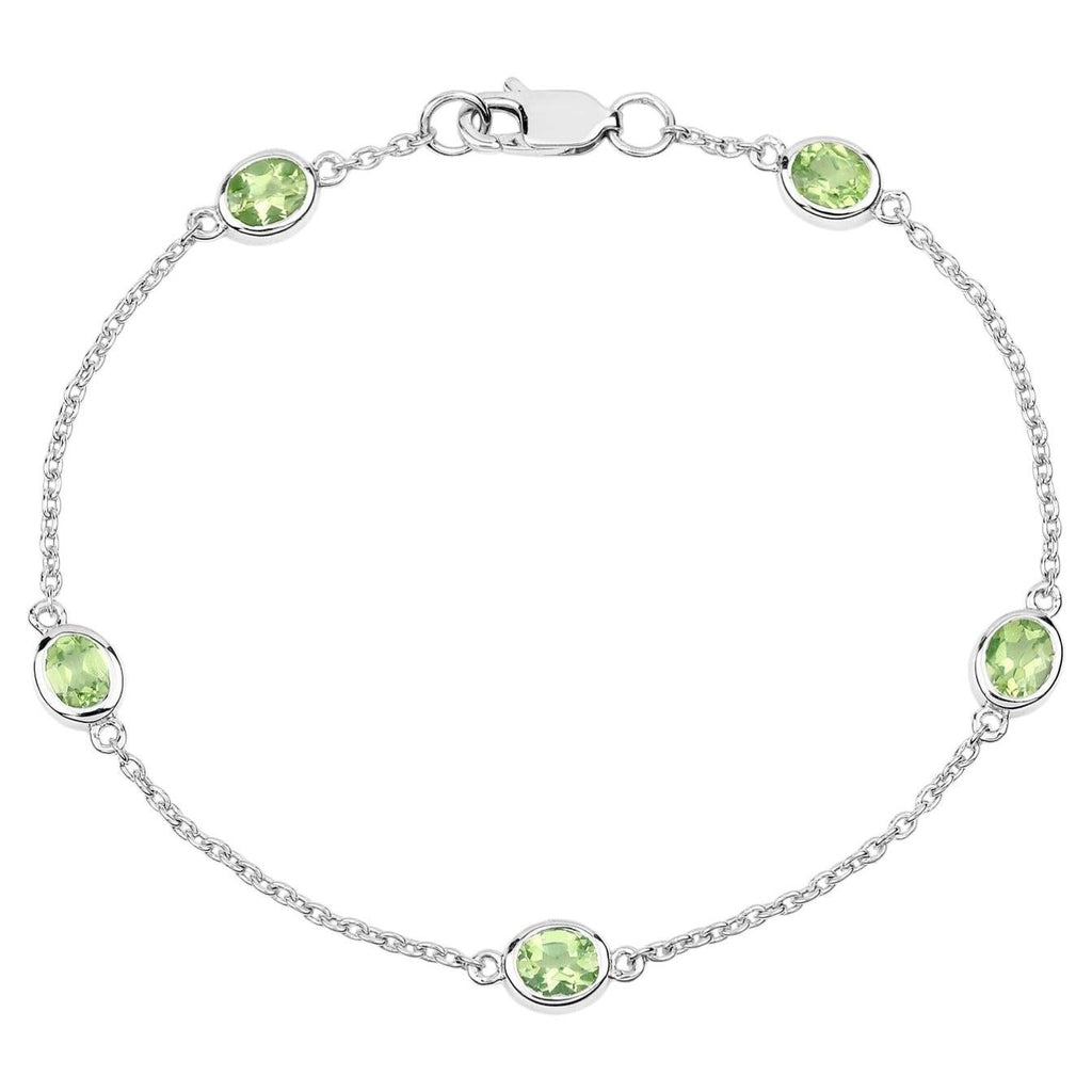 Peridot Bracelet 1.74 Carats Sterling Silver