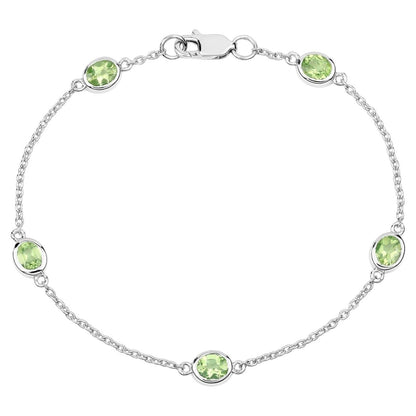 Peridot Bracelet 1.74 Carats Sterling Silver