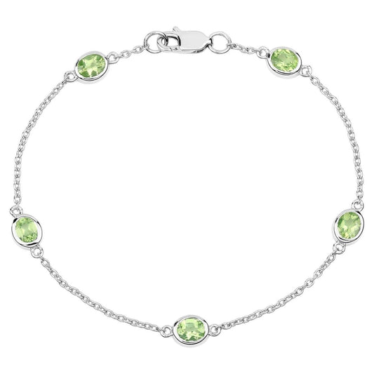 Peridot Bracelet 1.74 Carats Sterling Silver