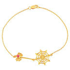 Ruby Spider Bracelet 0.12 Carats Gold Plated Silver