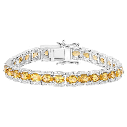 Citrine Tennis Bracelet 12.4 Carats Sterling Silver
