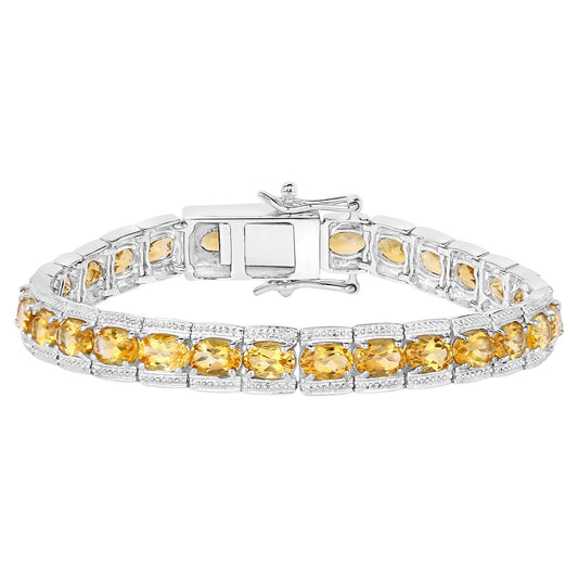 Citrine Tennis Bracelet 12.4 Carats Sterling Silver
