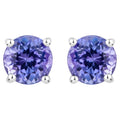 Natural Tanzanite Stud Earrings 0.92 Carats Sterling Silver