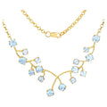Blue Topaz Necklace 7.32 Carats Gold Plated Sterling Silver
