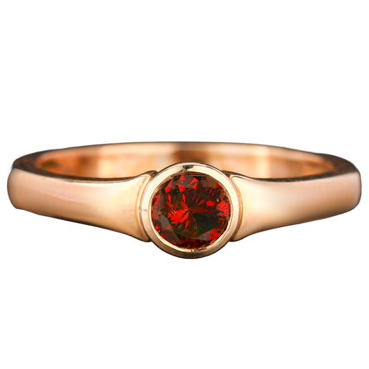 Red Diamond Ring 0.33 Carats 9K Yellow Gold