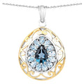 London Blue Topaz Pendant With Blue Topaz 4.4 Carats Gold Plated Silver