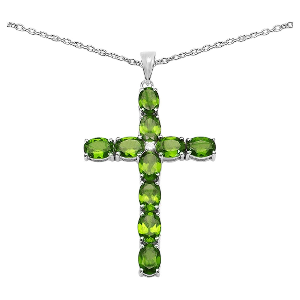 Peridot Pendant With White Topaz 8.3 Carats Sterling Silver