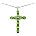 Peridot Pendant With White Topaz 8.3 Carats Sterling Silver