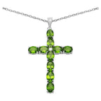 Peridot Pendant With White Topaz 8.3 Carats Sterling Silver