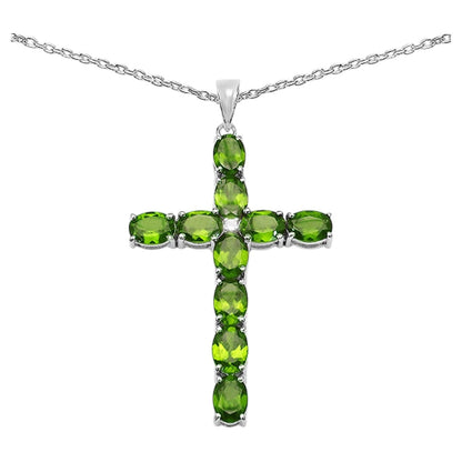 Peridot Pendant With White Topaz 8.3 Carats Sterling Silver