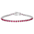 Ruby Bracelet 3.12 Carats 14K White Gold