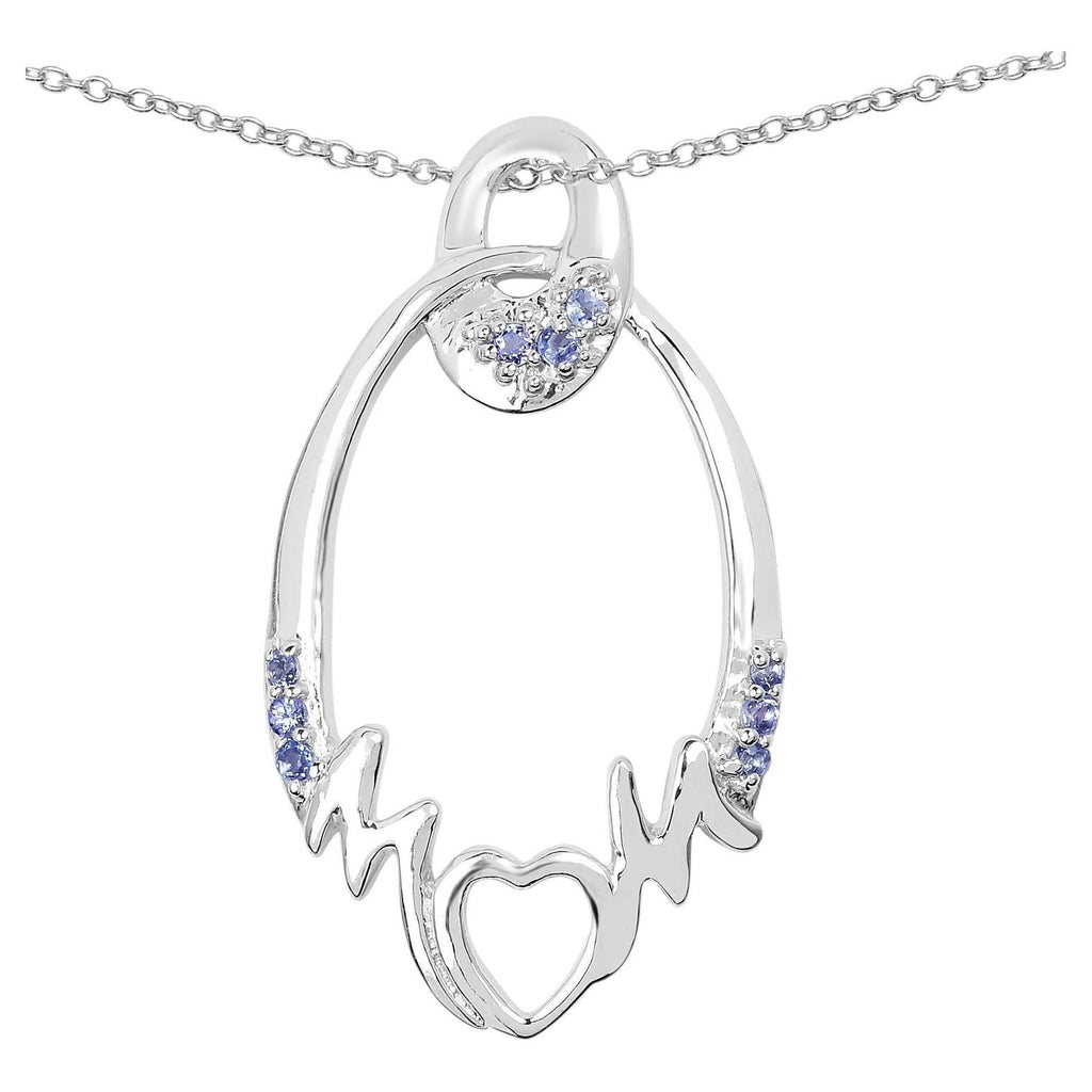 Tanzanite Mom Pendant 0.16 Carats Sterling Silver