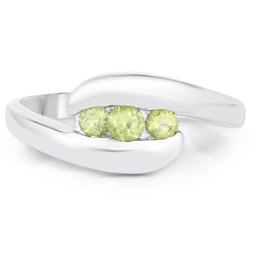 Peridot Ring 0.52 Carats Sterling Silver