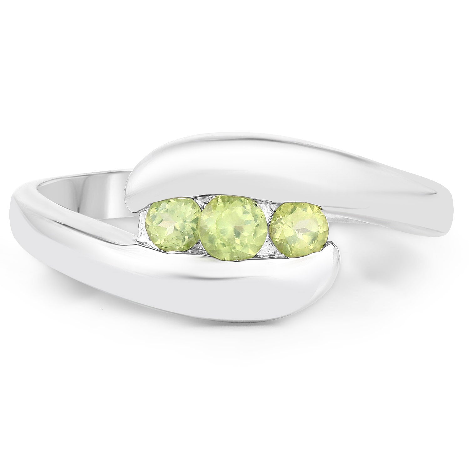 Peridot Ring 0.52 Carats Sterling Silver