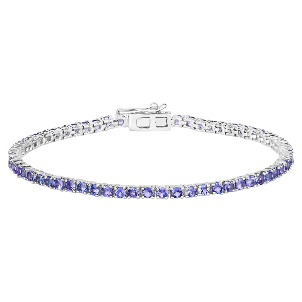 Tanzanite Tennis Bracelet 4.32 Carats Sterling Silver