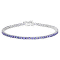 Tanzanite Tennis Bracelet 4.32 Carats Sterling Silver