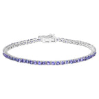 Tanzanite Tennis Bracelet 4.32 Carats Sterling Silver
