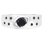 Black Diamond Ring 0.56 Carats Sterling Silver