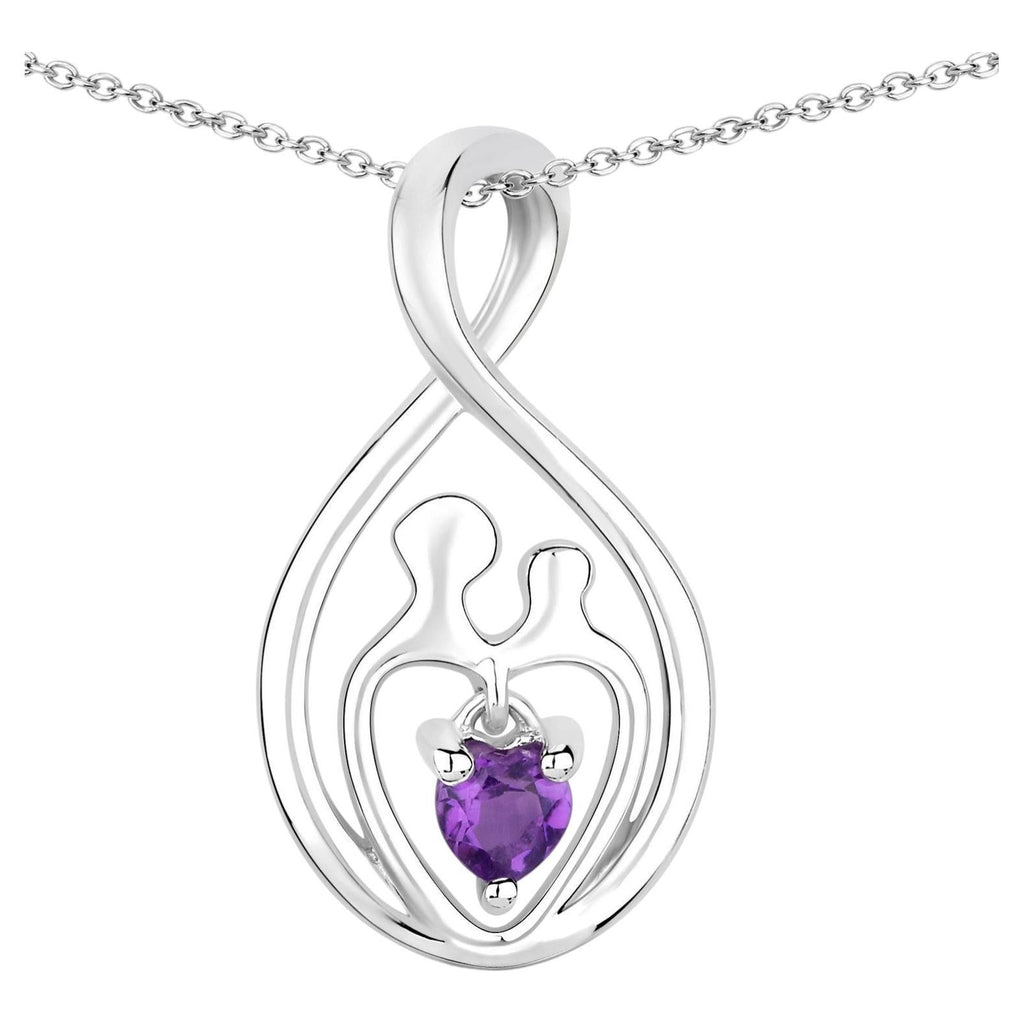 Amethyst Mom Pendant 0.14 Carats Sterling Silver